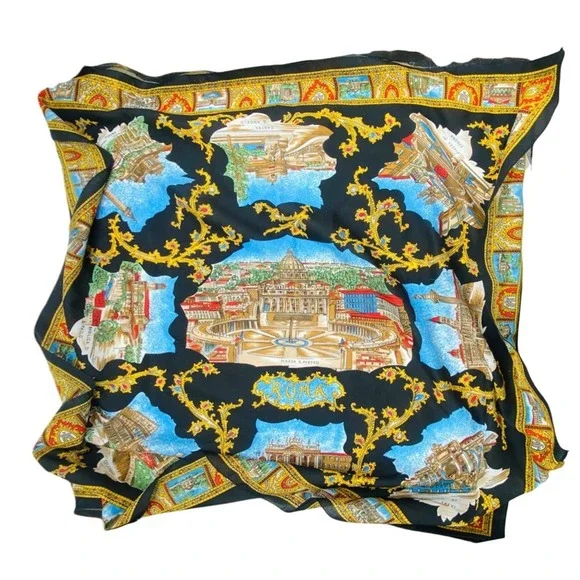 Rome Landmark Scarf Made in Italy 100% polyester - Picture 1 of 7